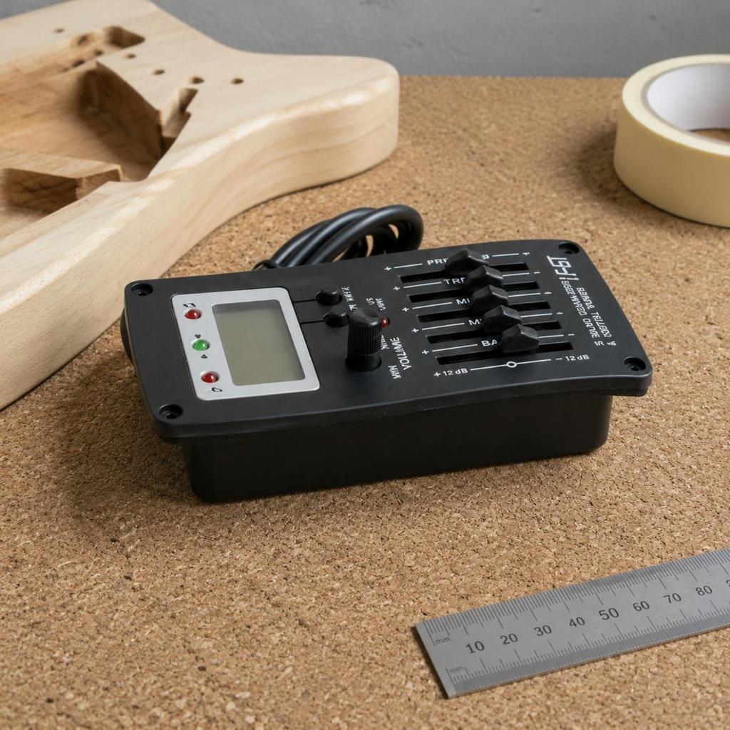 5-Band Guitar Equalizer Volume Control Guitar Equalizer Instrument Part Built-In Display Pre-Wired