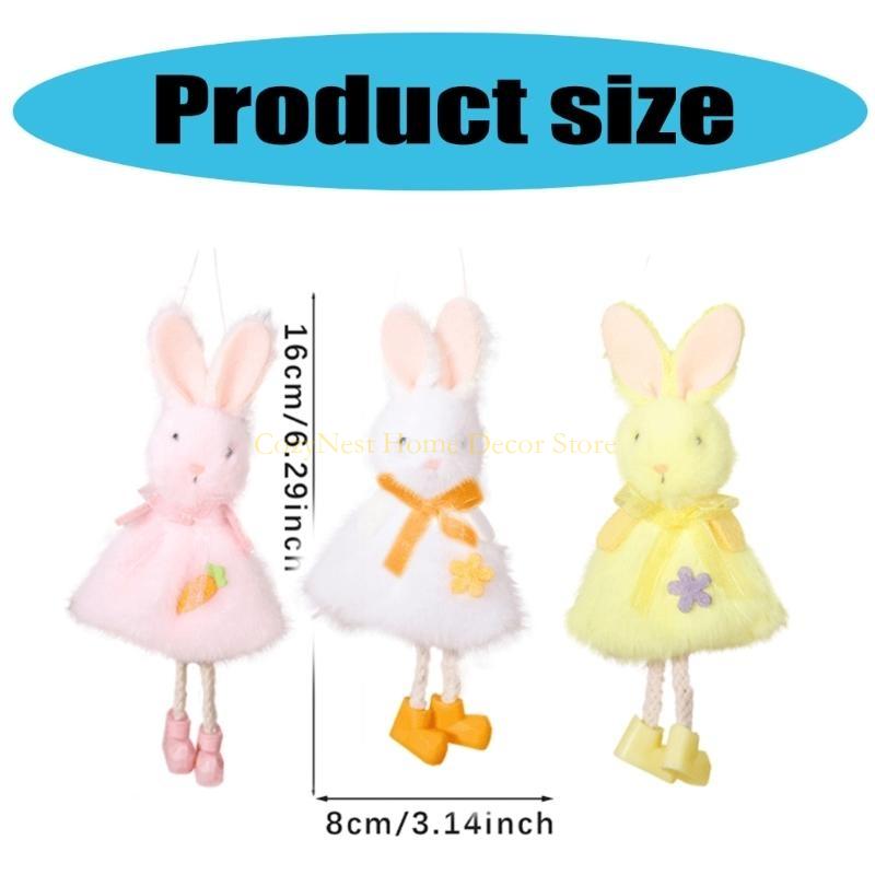 92MF Handmade Easters Rabbit Hanging Decors Easters Rabbit Hanging Ornament Display Decoation for Nursery and School Setting