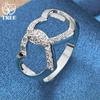925 Sterling Silber Doppelherz AAA Zirkon Ring Schmuck