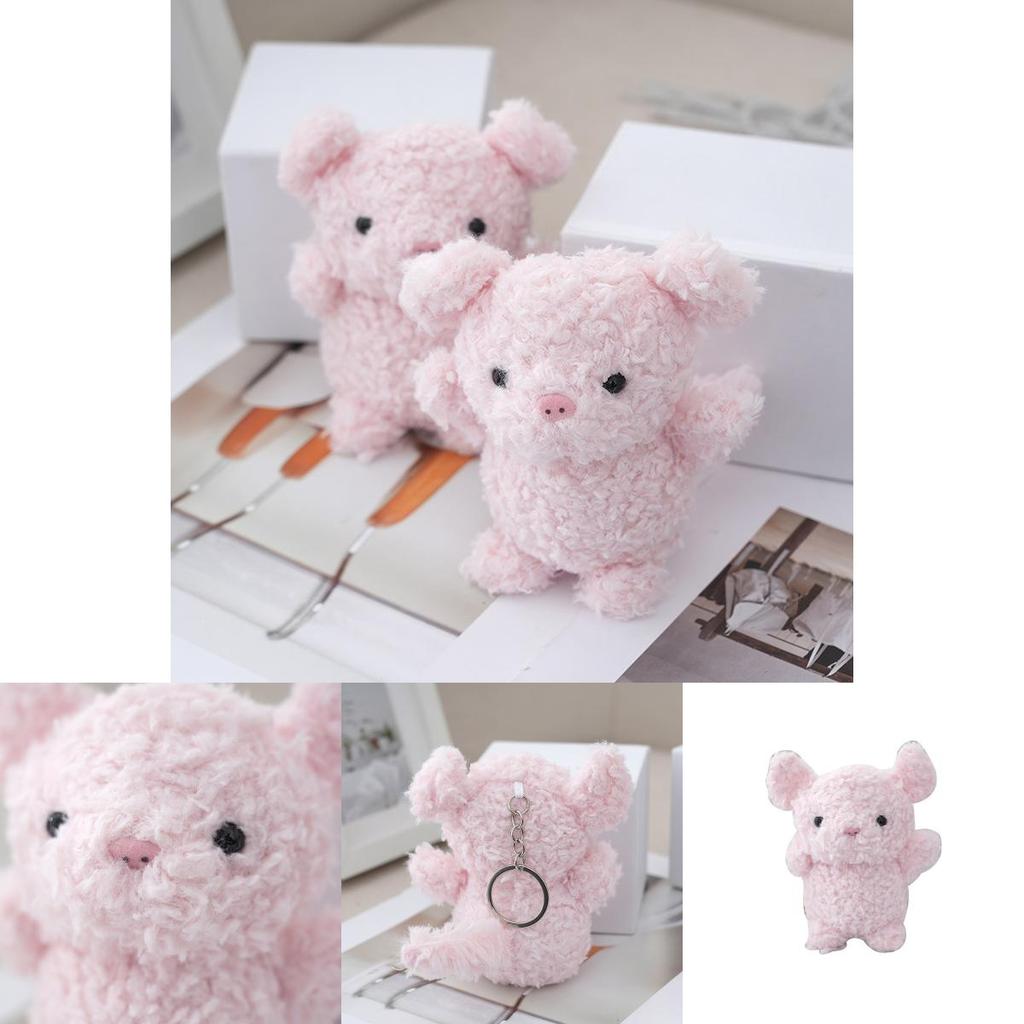 Adorable Pink Plush Pig Keychain Cute Stuffed Toy Key Holder For Couples And Friends