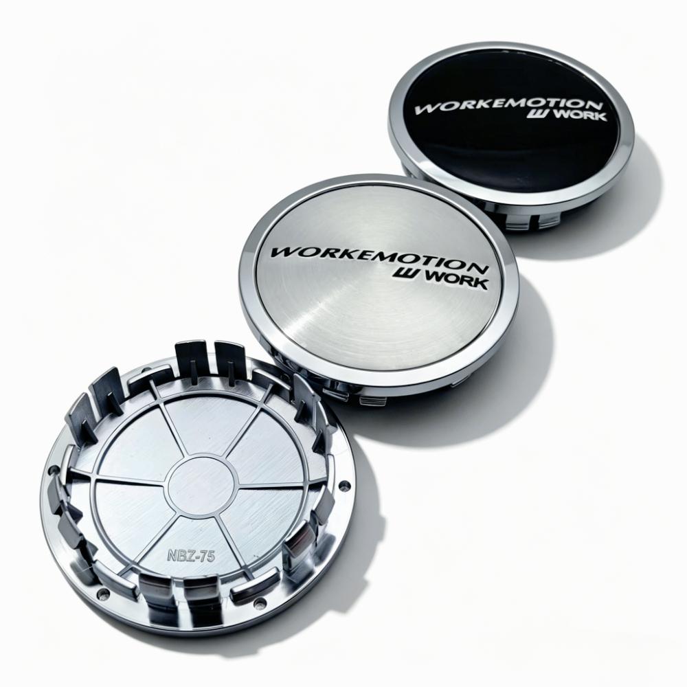 4pcs JDM W Work Emotion Logo Emblem Car Wheel Center Caps 75MM Clips 65MM Rim Hubcaps Dust Cover Wheels Hub Cap Car Accessories