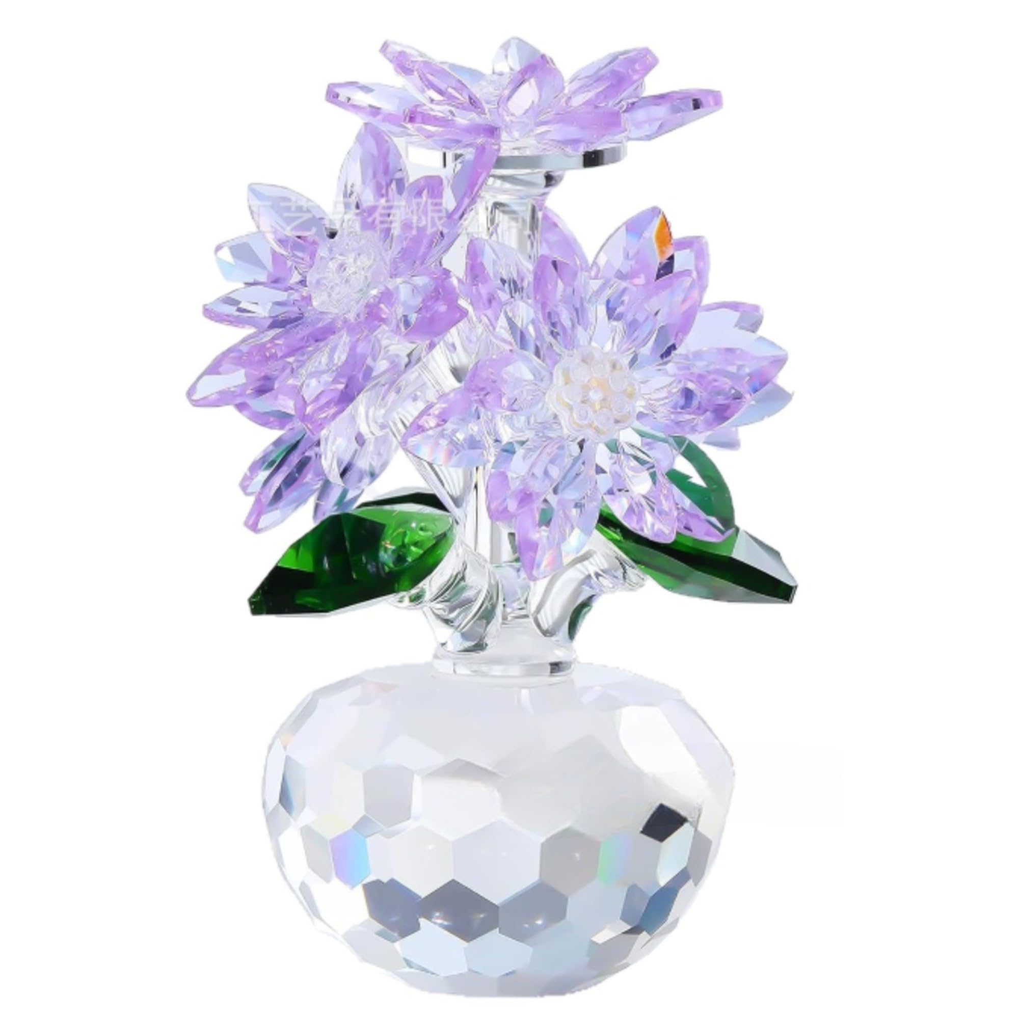 

merrytime Хрустальный Лотос Искусственный Никогда В помещении Подарок для Столешницы Цветок Праздник Гостиная Прозрачный K9 Элегантный Фиолетовый Цветок, Цветок, фиолетовый