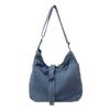 Large Capacity Denim Tote Bag Women Soft Structured Shoulder Crossbody Daily Commute Street Style