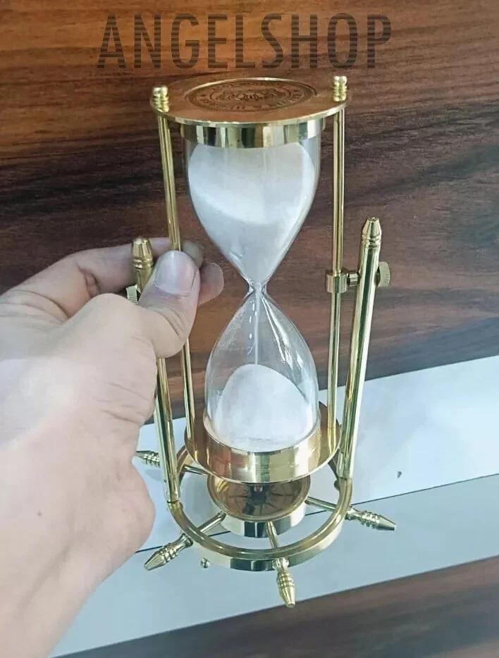 

Sand Timer Hourglass Brass Nautical Maritime timer Vintage Sand Clock Gift золотой