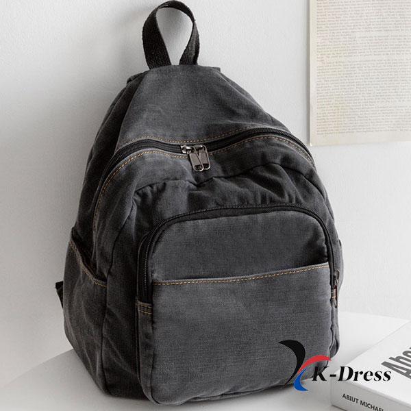 

Полотняний кишеньковий міні-рюкзак (3 кольори) 26x31x12cm темно-сірий