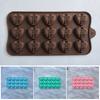 3D Diamond Heart Silicone Mold 15 Grid Diamond Love Heart Shaped Mold Tray Silicone Baking Pan Mold for Making Cake Chocolate Mousse Dessert