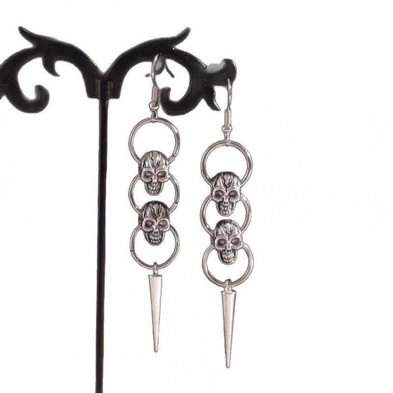 Beautiful Punk Skull Dangle Earrings