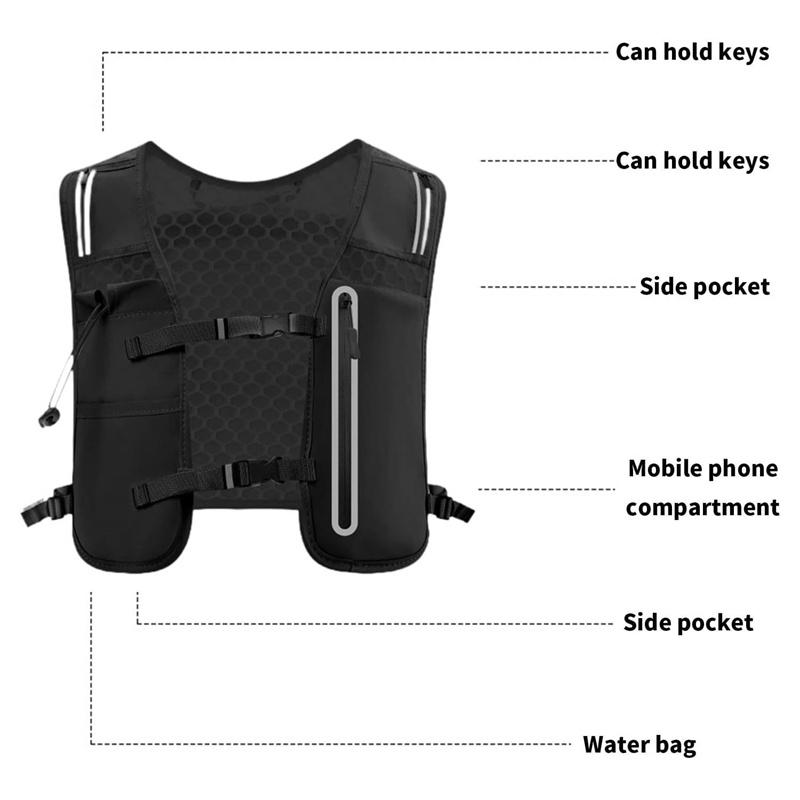 Running Vest Water Vest 4L Lightweight Adjustable Chest Straps Reflective Water Bladder Bag For Men Outdoor Activities Cycling
