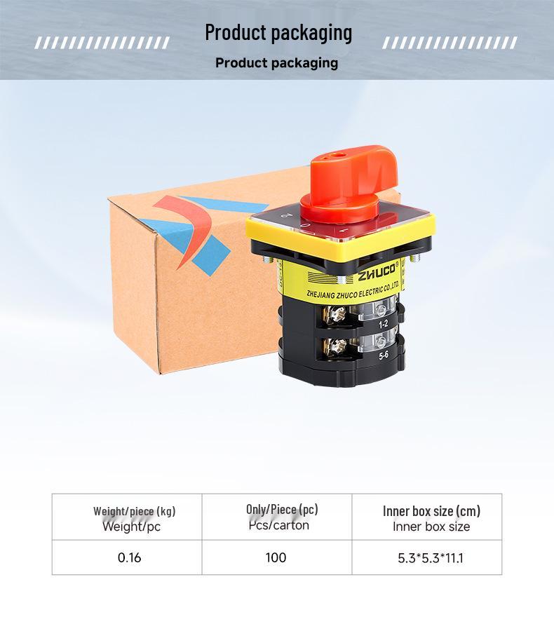 SZW25-48D/2 Universal 3-Position 2-Circuit Panel Milling Machine Changeover Switch