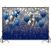 Königsblauer Glitzer-Hintergrund für Geburtstag, Hochzeit, Abschlussball, Fotografie-Hintergrund, Party, blauer Ballon, Fotoshooting, Fotokabine