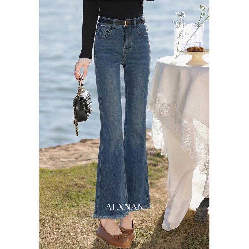 Lu Xiangnan Women s High-Waist Flared Jeans L
