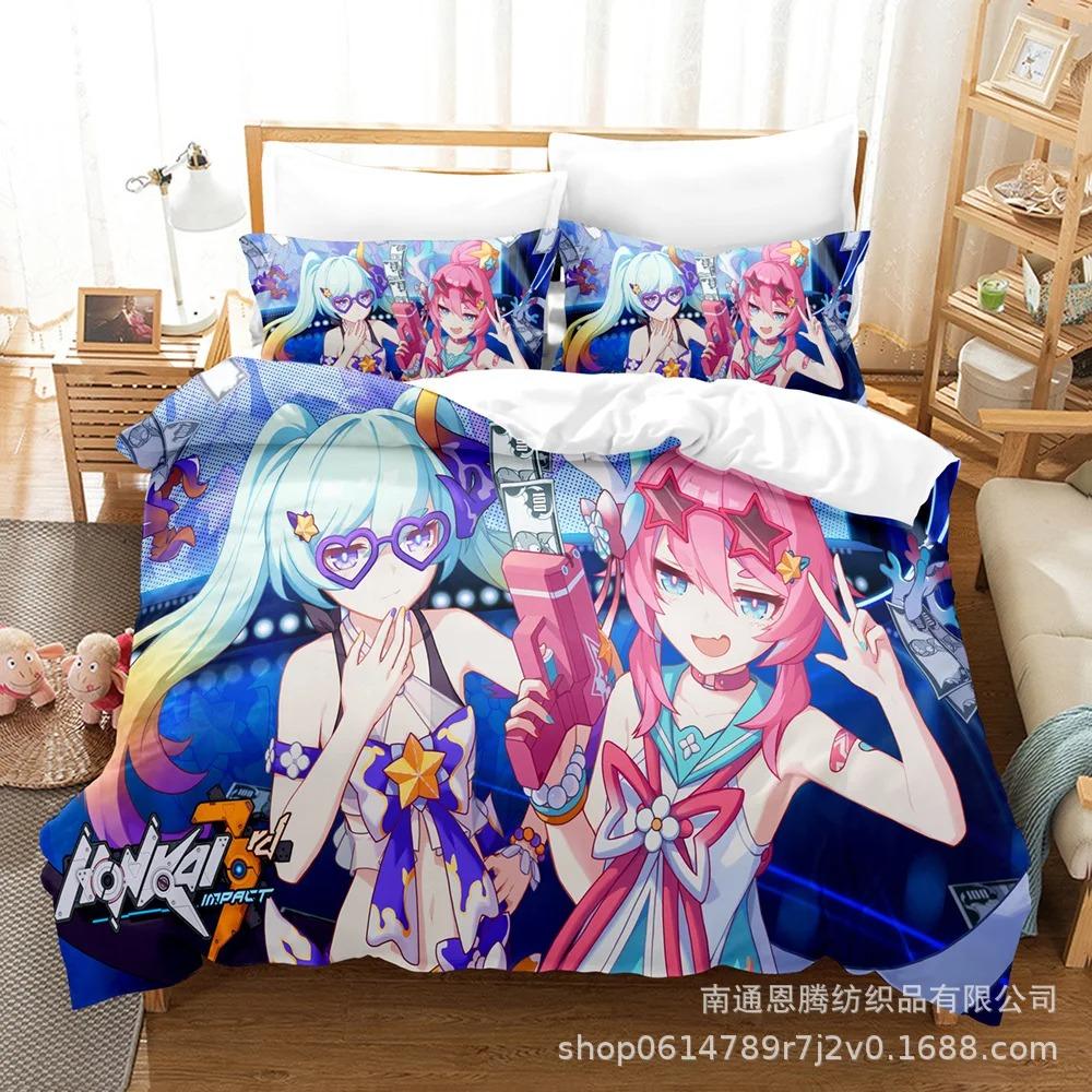 2014 Honkai Impact 3 Sängkläder Set Enkel Twin Full Queen King Size Kawaii Flicka Sängset Tonåring Sovrum Påslakanset 3D-tryck