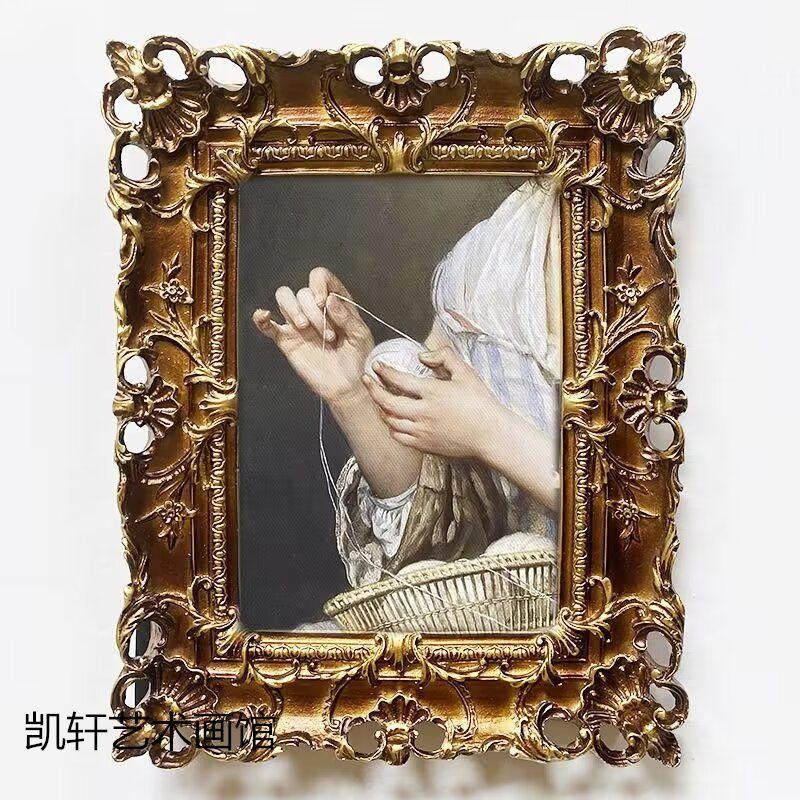 Bildram i vintage-stil Rektangulär Präglad Bordsskiva Väggmontering Harts Fotoram för Dekoration Hemkonst Porträtt