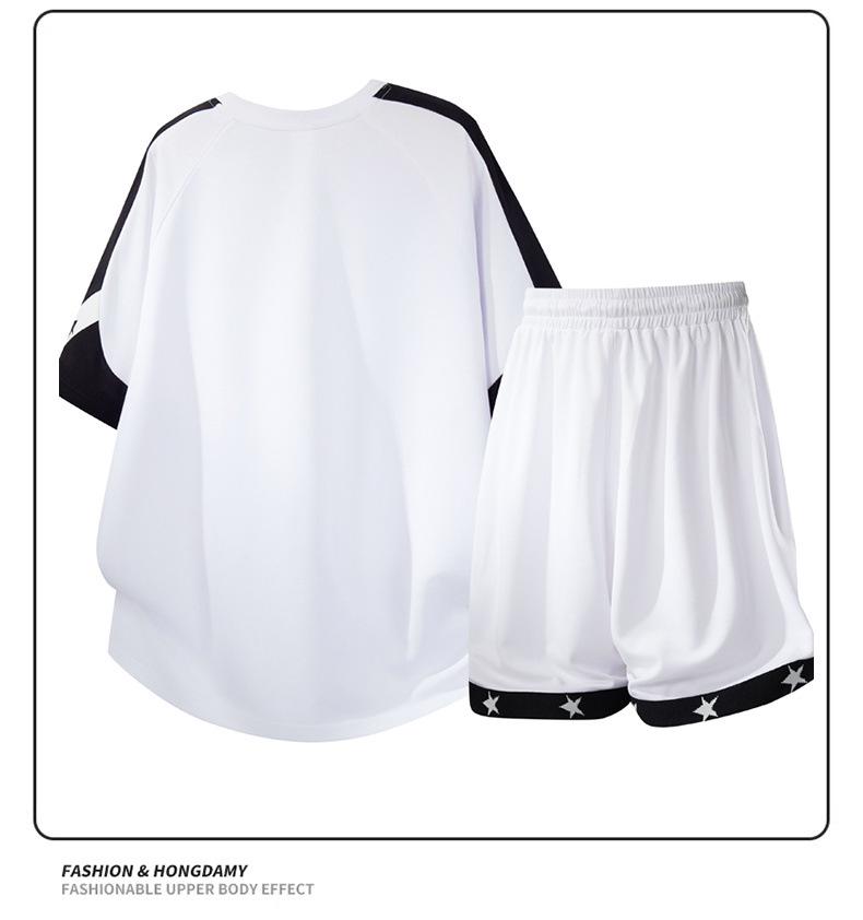 European Size Basketball Running Set: Short Sleeve Round Neck, Lightweight & Sun Protection for Summer