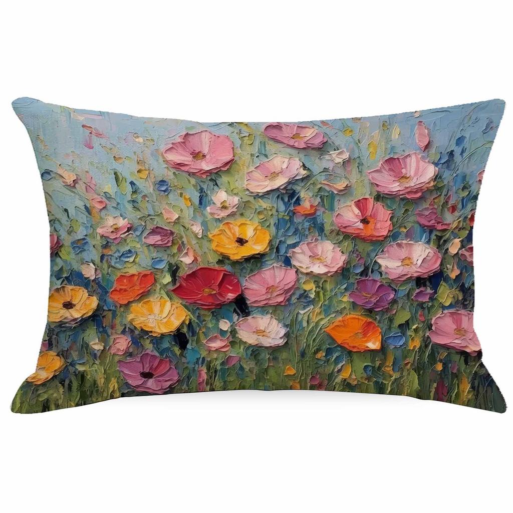 New Decorative Pillowcase 3D Three-dimensional Effect Floral Pillowcase Sofa Cushion Cover Digital Printing