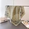 Cashew Flower Herringbone Pattern Cotton Linen Small Square Scarf Silk Imitation Velvet Shawl Sun Protection Women's