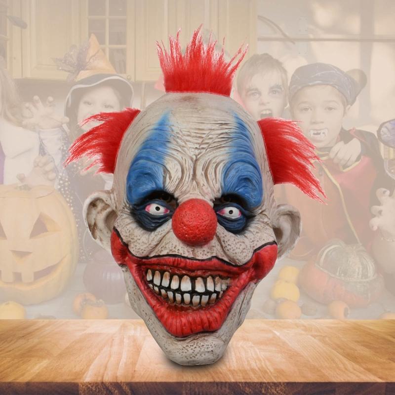 Horrible Clown Full Face Latex Helmet Creepy Costume Prop for Masquerade