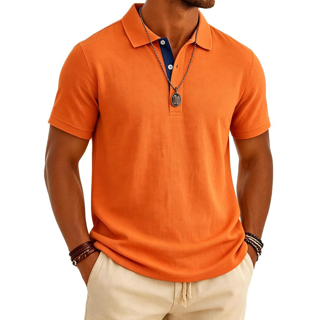 Men's Short Sleeve Polo Shirt Breathable Golf Shirt Casual Vacation Beach Shirt Business Shirt with Airflow Ventilation Design