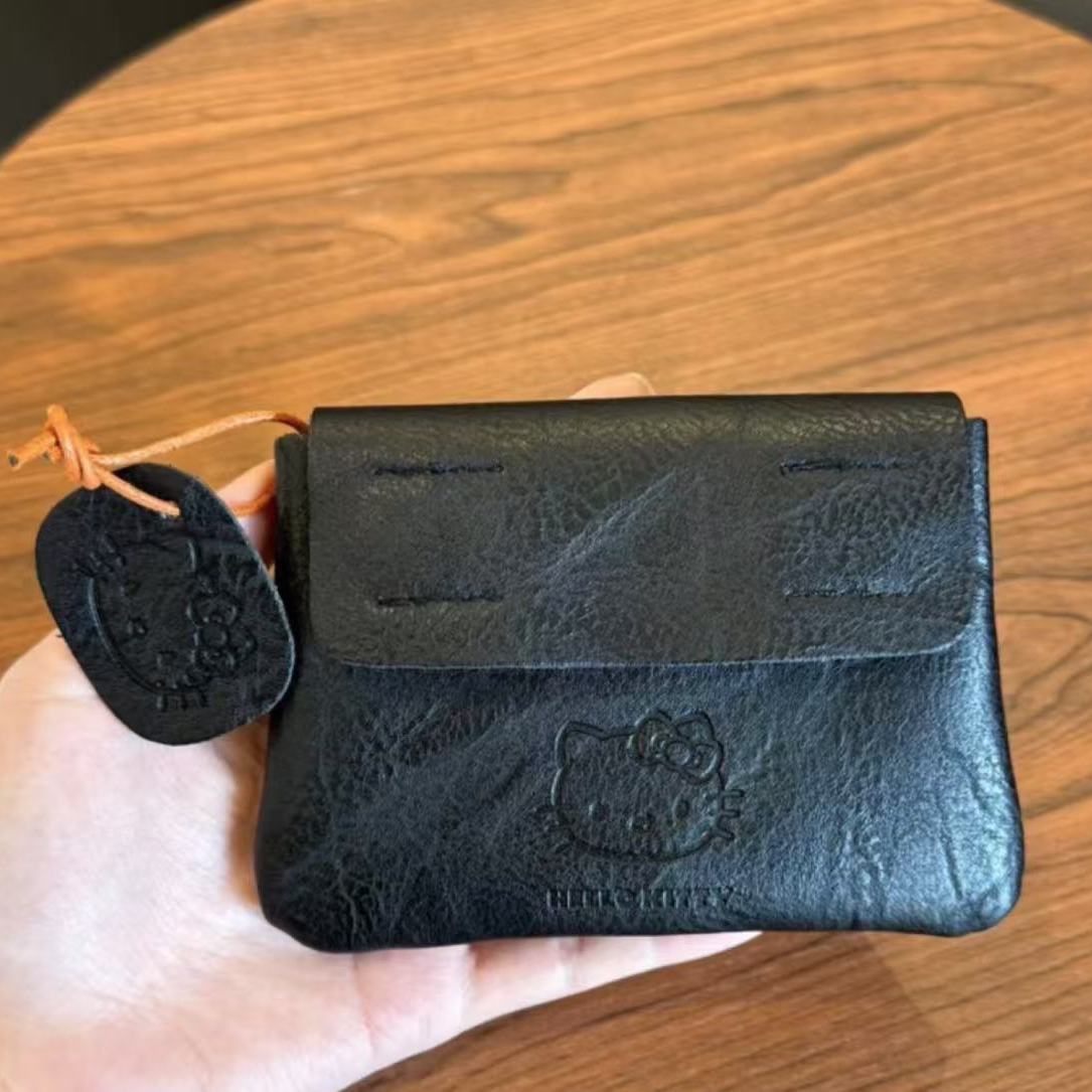 Cute Mini Kitty Women s Wallet Simple Coin Purse Women s Leather Cartoon Wallet Cute Portable Earphone holder card coin purse