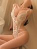 Sexy Red Crotchless Lingerie Erotic Transparent Sleep Dress Christmas Solid Suspender Fetish Costumes for Women Lady Underwear