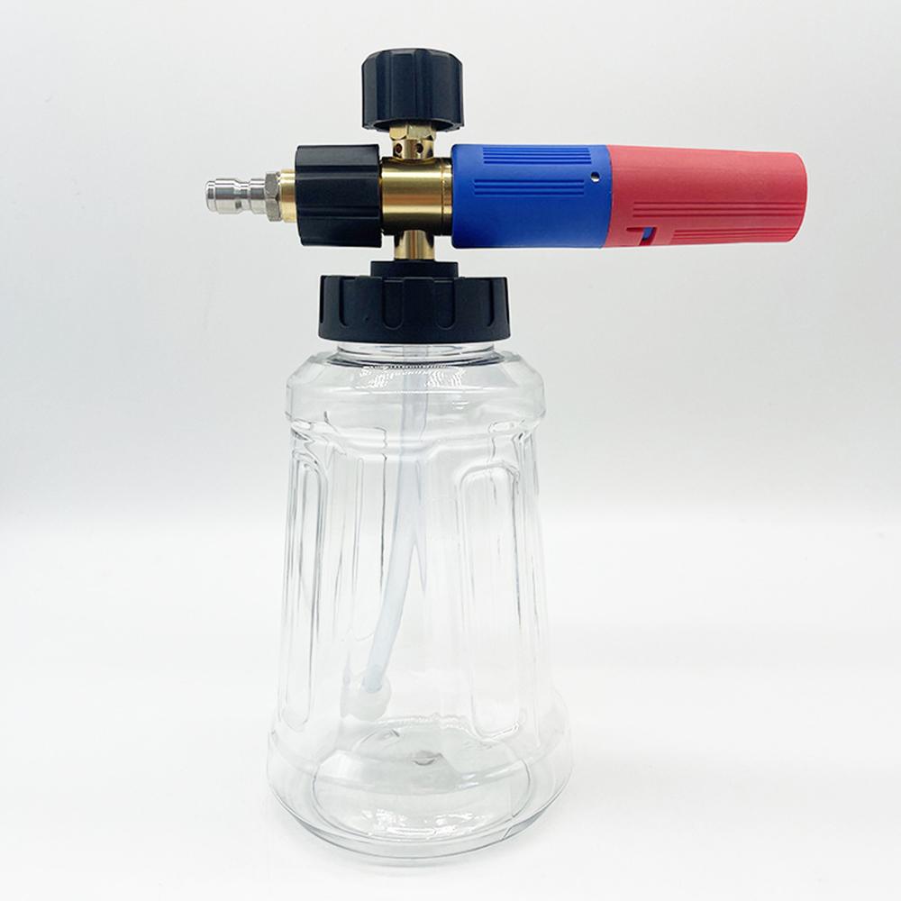 

Пенная насадка высокого давления для пистолета-мойщика высокого давления с быстроразъемным соединением 1/4, пеногенератор 1 л, пенная насадка, пенная пушка для мытья под давлением