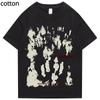 Oversized T-shirt Summer Cotton Short Sleeve Tee Shirt Fashion Printed Shadow Hip-Hop Women Clothes Unisex's Top 2023 New Arrival