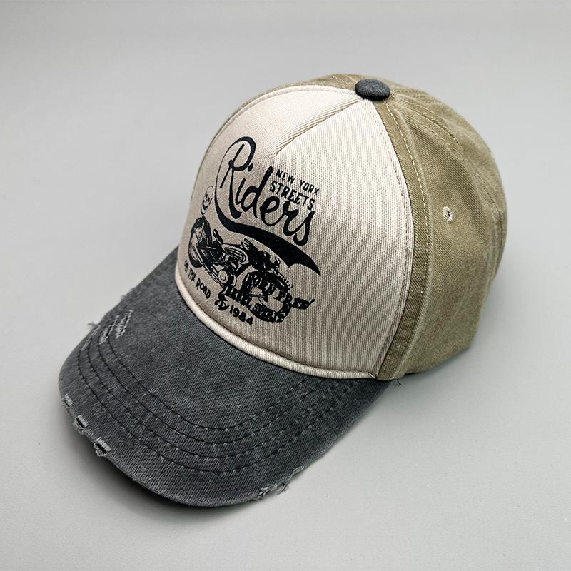 Motorcycle Sunshade Men Women Baseball Hats Cotton American Style Retro Contrasting Colors Fashion Snapback Caps Versatile New