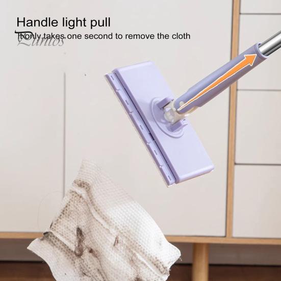 Flat Mop with Cloth Kitchen Bathroom House Mini Sweeper Mop with 360 Degree Rotation Dry Wet Easy Use Mop Household Cleaning Tool