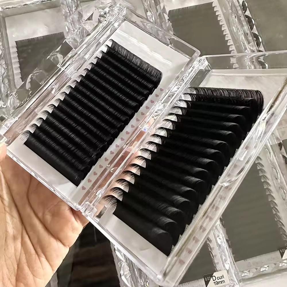 Matte Black Individual Velvet Eyelash Extensions Cashmere Volume Lashes Tray 5-25mm Easy Fan Lash Extension Supplies