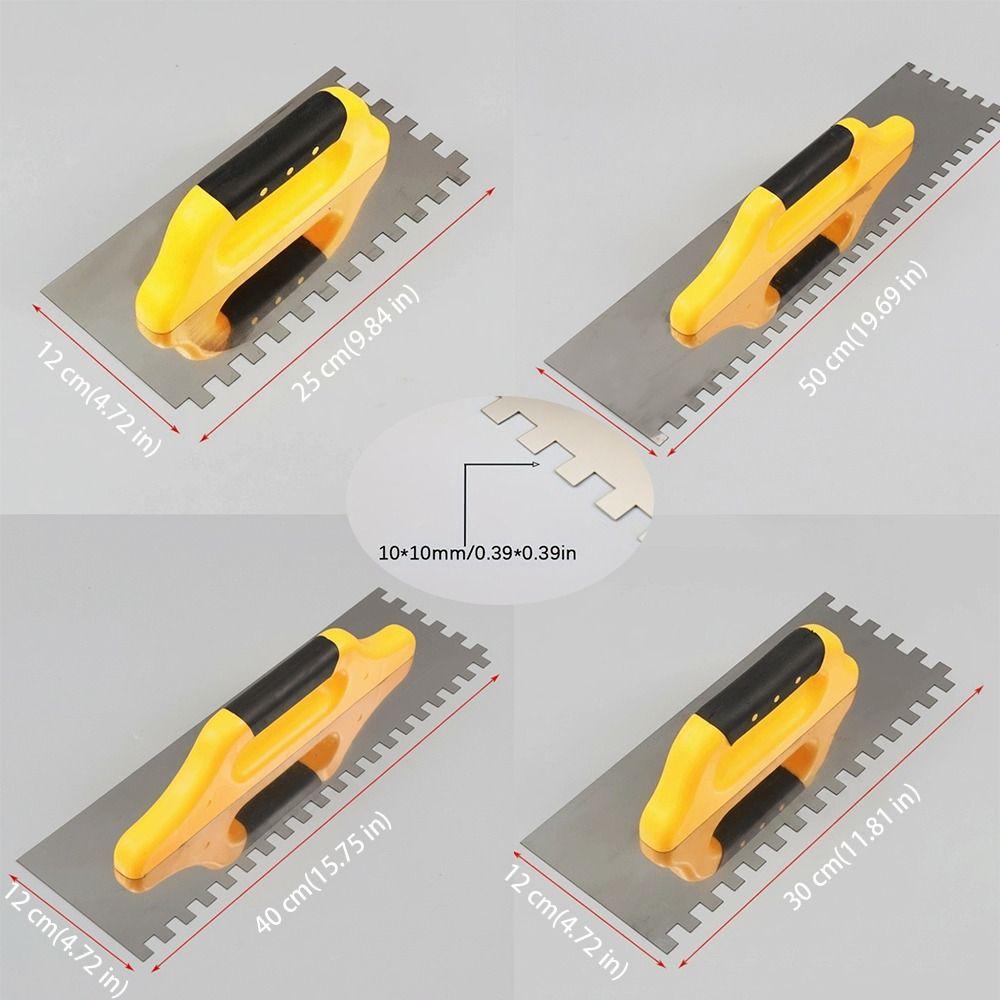 Durable Square Notch Trowel Comfort Grip Handle Masonry Trowel Stainless Steel Trowel  Floor Tiling