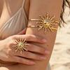 Sun Open Cuff Bangles Sunflower Open Cuff Armlet New Cuff Arm Ring  Women