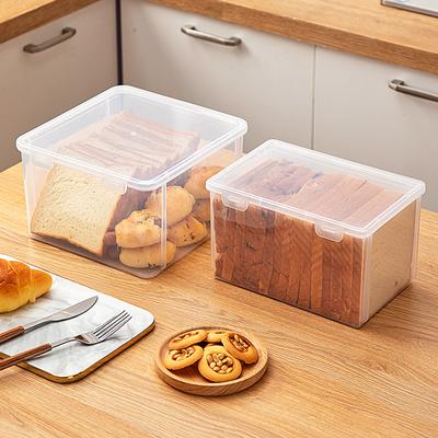Bread Toast Storage Box Transparent Food Container Box With Lid Refrigerator Plastic Large Capacity Fresh Keeping Box