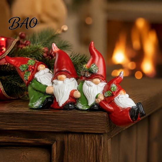Indoor Festive Window Displays Christmas Table Edge Sitter Figurine, Tug of War Hanging Character Decor, Snowman Humorous Xmas Party Favors