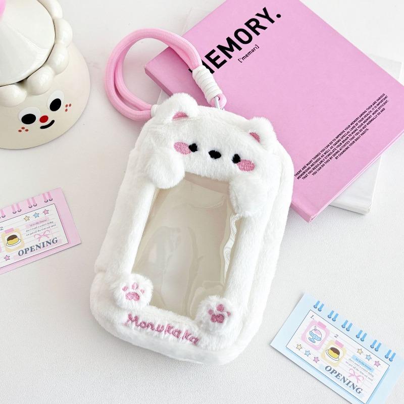 Cartoon Animal Plush Storage Bags for 13cm Cute Doll Display Plastic Protector Case Zipper Cosmetic Bag for Women Traveling Bags