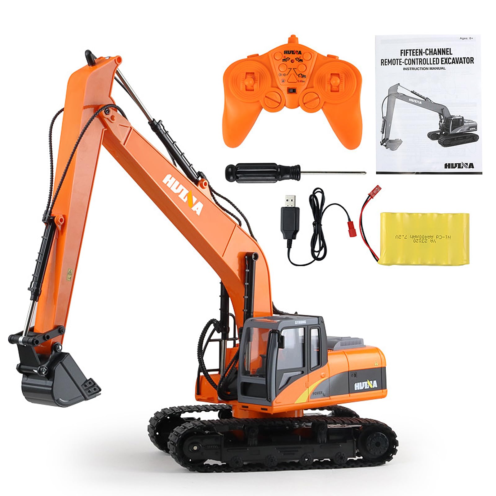 

QuiExact RC Construction Vehicle, Heavy Machinery Excavator for Kids, with LED Lights, Multifunctional Alloy Toy Car for Sandbox Play, 2.4GHz