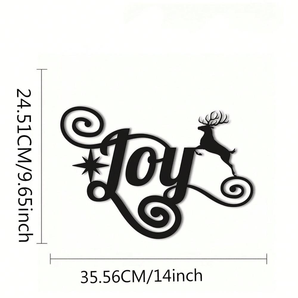 

1PC Christmas Reindeer Laser Cut Iron Wall Art Decor Silhouette Home Sign Festive Hanging Ornament TY2628-14in