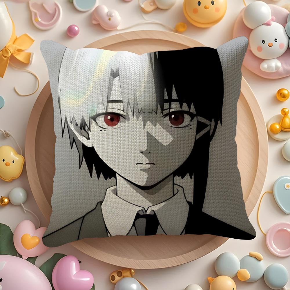 Anime Serial Experiments LLain Pillow Case Pattern Printed Pillowcase for Living Room Sofa Cushion Cover Bedroom Decor