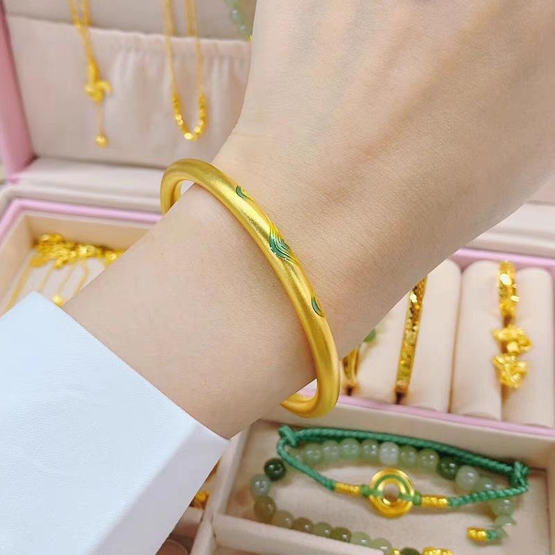 Ancient Enamel Thousand-Li Landscape Suit Gold National Fashion Bracelet Female Elegant Necklace Live Streaming Shake Fast