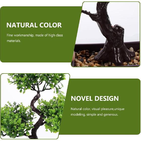 Artificial Bonsai Simulation Green Plants for Home Decoration Faux Potted Plants for Office and Garden No Maintenance Required