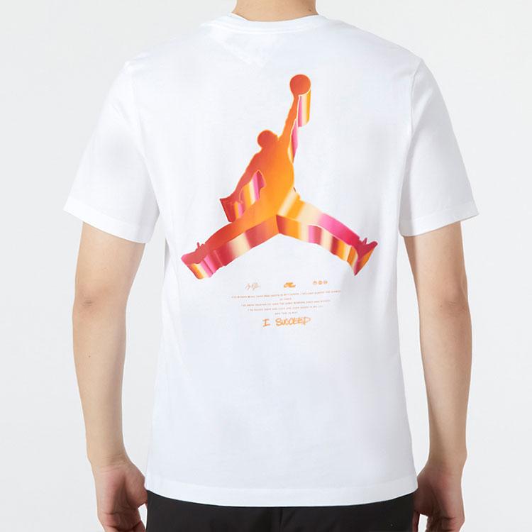 Jordan T Shirts Men's White Crew Neck Moderate Straight Fit DH8967-100