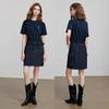 Chuyu Retro Patchwork Denim Mini Dress