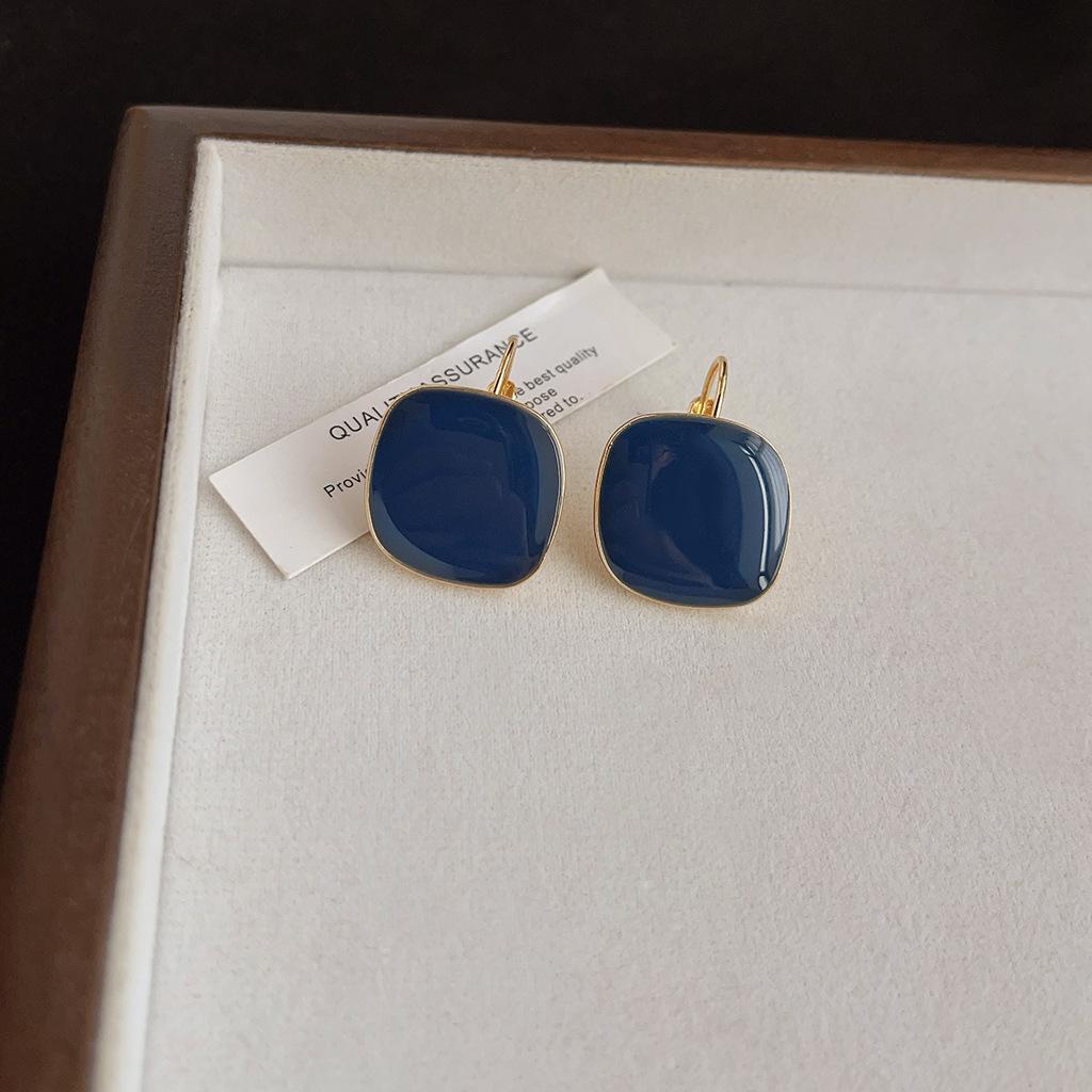 Maillard Coffee Color Amber Earrings Women's Autumn and Winter High-end Commuter Style Earrings Light Luxury Niche Design Earrings
