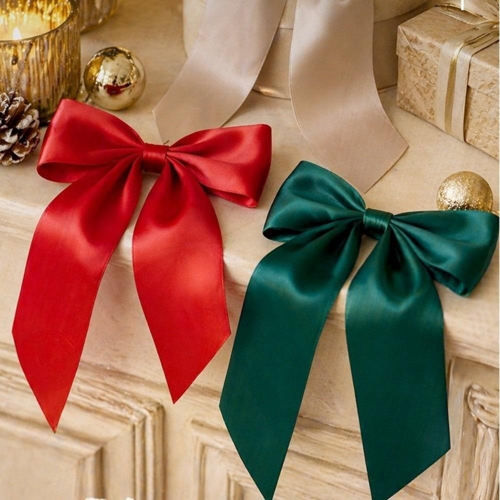 10Pcs Solid Color Christmas Bowknot DIY Christmas Decorative Bow Wedding Party