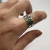 Handcrafted Navajo Style Sterling Adjustable Ring Men Women Geometric Tribal Design Vintage Statement Finger