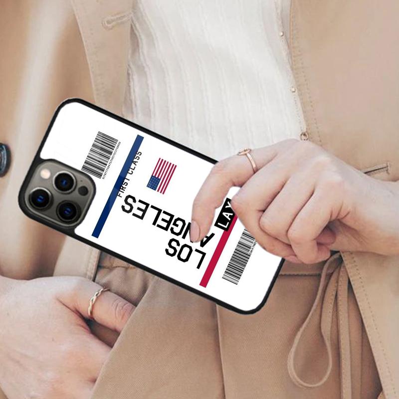 Boarding Fly Ticket Magnetic Phone Case For APPLE iPhone 17 Air 16 14 13 12 Pro Max 15 Plus Wireless Charge With MagSafe Cover