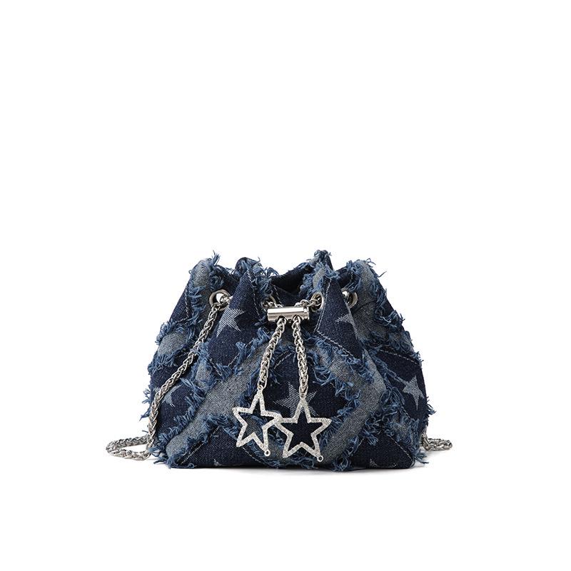 Gradient Star Denim Crossbody Bag - Fashionable & Versatile Shoulder Bag for Women