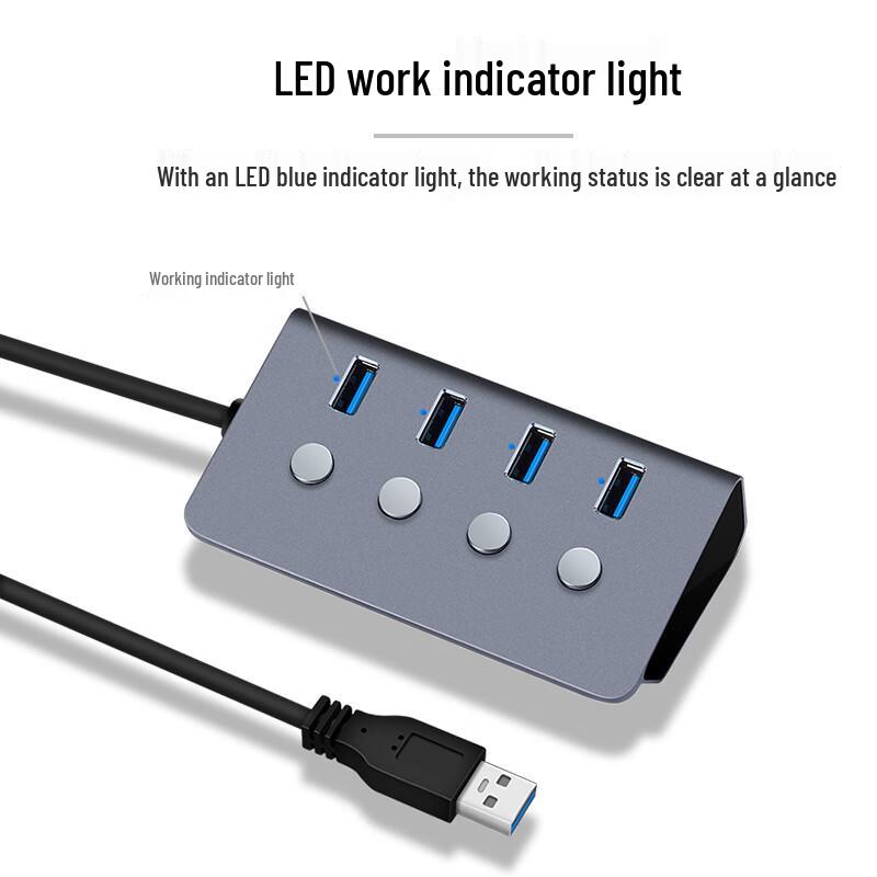 High-Speed USB 3.0 Hub with Individual Switches