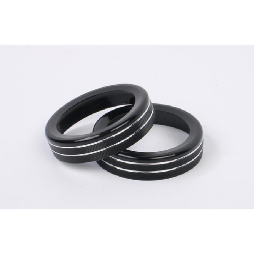 2pcs Black Car Air Condition Switch Knob Trim Ring For Ford Bronco Sport +