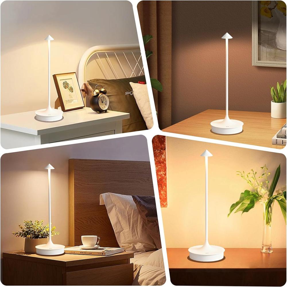 Cordless Table Lamps Portable Rechargeable Outdoor Lights 3 Color Stepless Dimming Battery Powered Bedside Lamp Touch Lamp