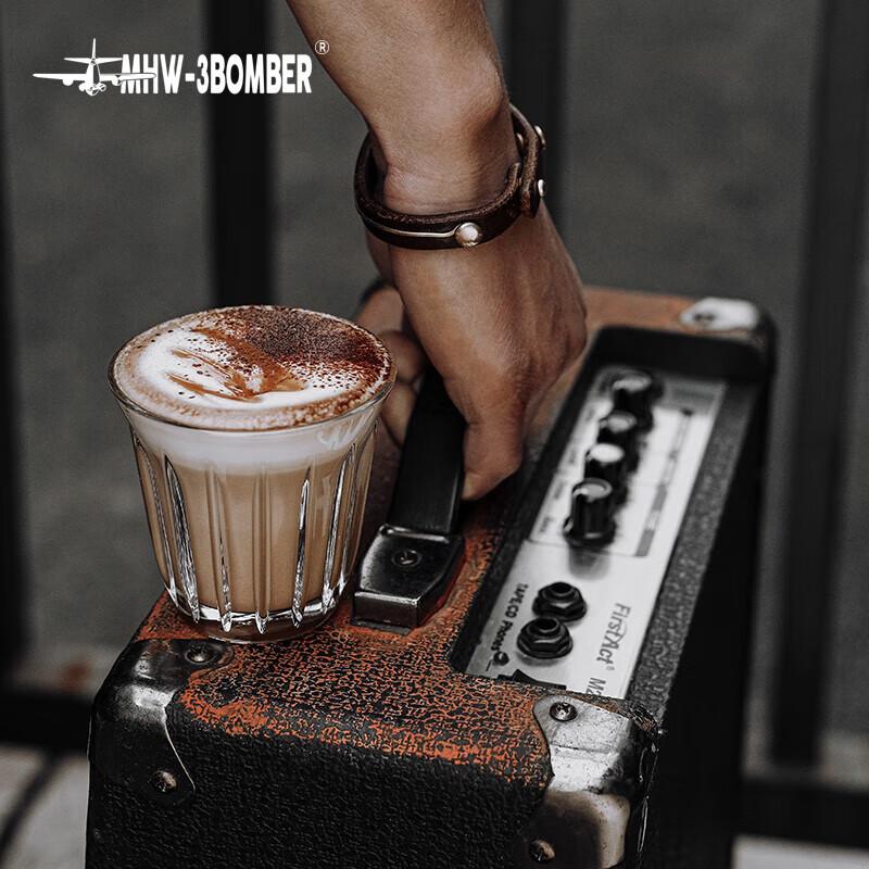 MHW-3BOMBER Bomber [Gift], Coffee Glass Cup, Australian White Cup, Transparent Simple Retro Dirty Americano, 240ml